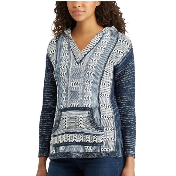 Chaps Women's Marled Hooded poncho Sweater size 1X - Picture 1 of 8